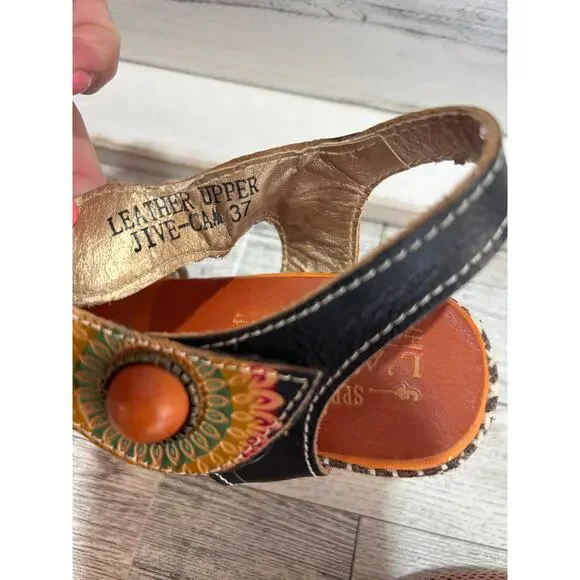 L'Artiste Spring Step Jive Multi Color Sz. 6.5 (Euro 37) Shoes Sandals - Picture 6 of 10